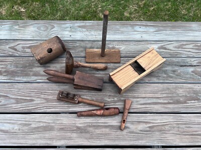 Antique Wooden Kitchen Tools Bung Hole Pegs 8 pcs Early Primitives