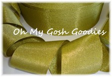 2 1/4 GOLD SHIMMY SHIMMER GLITTER SPARKLE BLING PRINCESS CHEER GROSGRAIN RIBBON