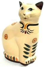 Vintage Prestige Place Museum American Folk Art Ceramic Cat Trinket Box  7" Tall