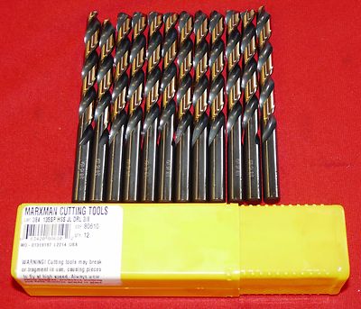 3/8'' Jobber Drill Bit Bits LOT OF 12 Black & Gold Morse Marxman MX1080610 USA 
