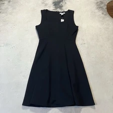 White House Black Market Dress Womens Size 6 Black Sleeveless Fit Flare Basic