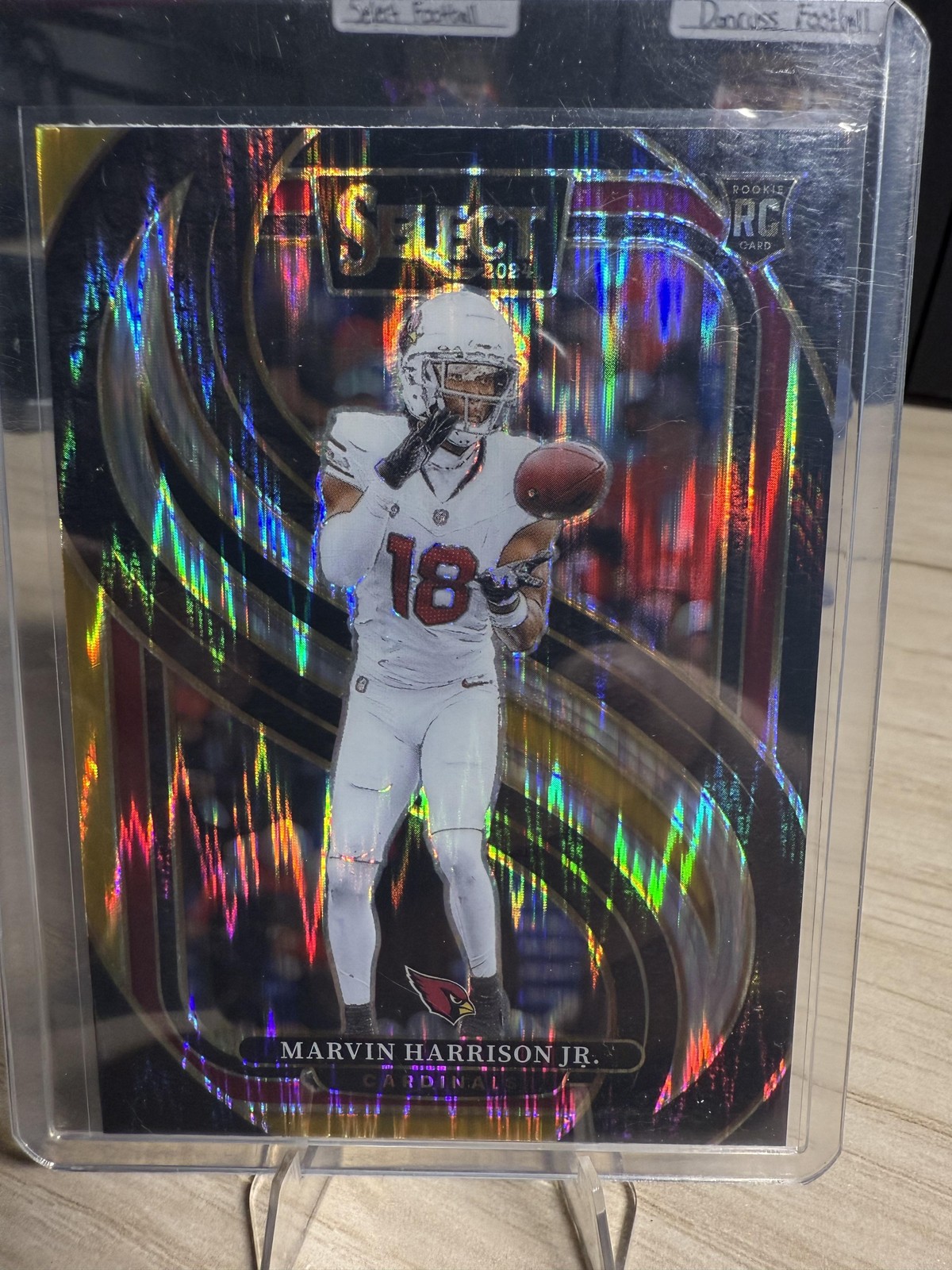 2024 Panini Select #115 Marvin Harrison Jr. Black & Gold Prizm Shock