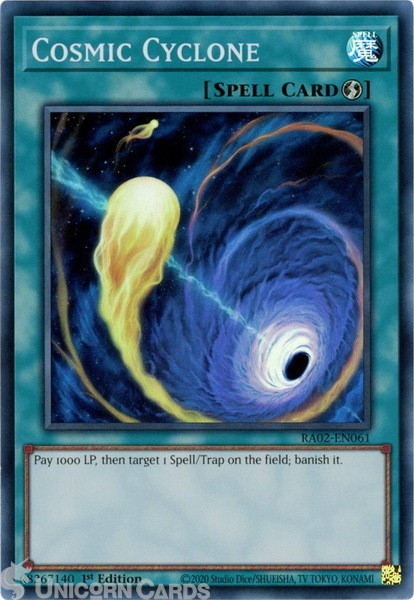 RA02-EN061 Cosmic Cyclone : Super Rare 1st Edition YuGiOh Card