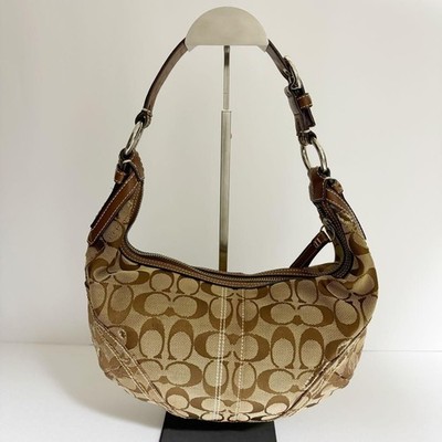 COACH Brown Handbag HOBO Shoulder Bag 10074 Coach Signature | eBay