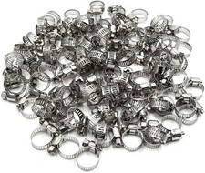 100pcs Hose Clamps 9mm-16mm Stainless Steel Pipe Clamps Hose Clips Adjustable 100pcs Hose Clamps 9mm-16mm Stainless Steel Pipe Clamps Hose Clips Adjustable