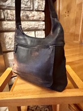 Borsa organizer borsa a tracolla morbida vintage Tignanello Hobo nera vera pelle