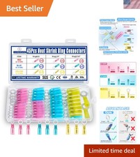 45PCS Marine Grade Heat Shrink Ring Connectors Heat Shrink Wire Connectors Ti...