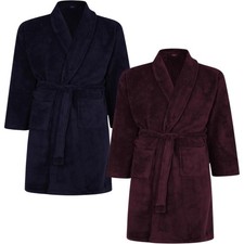Espionage Mens Plain Fleece Big & Tall Dressing Gown