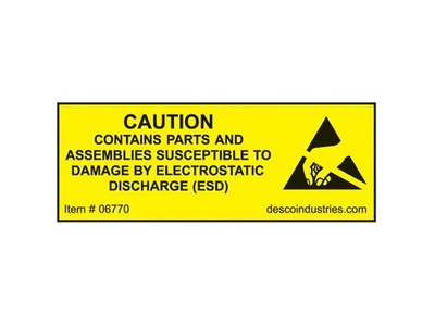 Desco 06770 - Equipment Containing ESDS Label, 3/4' x 2', 500/Roll