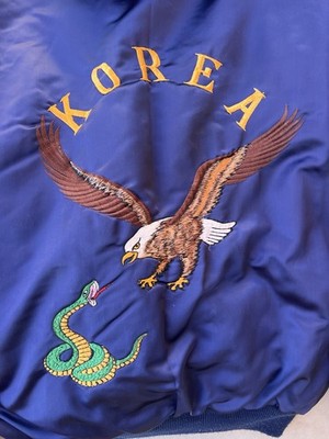 Vintage Sukajan Souvenir Jacket 25x28 Korea Eagle Snake