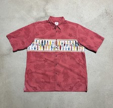 Vintage 2006 Reyn Spooner Trader Joe's Hawaiian Shirt Size 2XL Red Surfboard