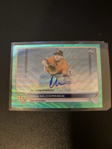 Chas McCormick 2022 Topps Chrome Green Refractor Auto RC /199 #RA-CM Astros