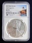 2022 Silver Eagle U.S. State Series Rhode Island - NGC MS70 7K Metals