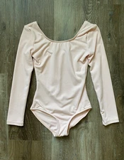 BLOCH~Dance~Ballet~Gymnastics Long Sleeved Leotard~Size 4-6~Light Pink