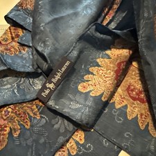Ralph Lauren Silk Paisley Scarf Polo 35 Square Exquisite Vtg