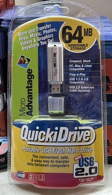 QuickiDrive Micro Advantage 64MB USB 2.0 Flash Drive Portable Storage PC Mac