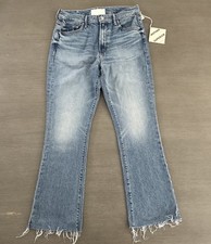 Mother The Outsider Flood Fray Jeans Are We There Yet Sz 30 Raw Hem NWT $268