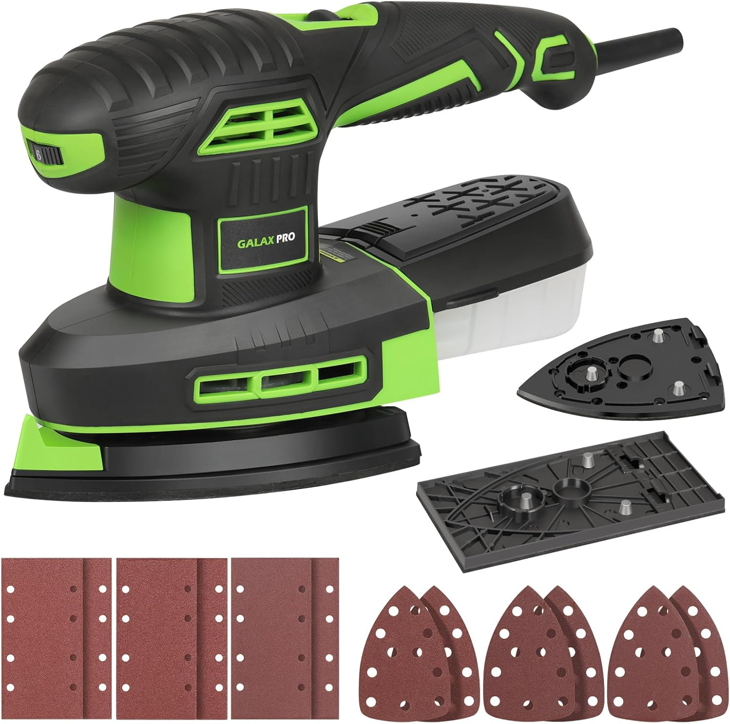 Levigatrice 250W per Legno e Muro 2-in-1: 12000RPM con 12 Carte Abrasive