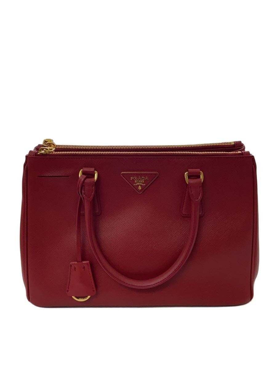 PRADA Galleria Saffiano Tote Bag Leather Red Solid BN1801