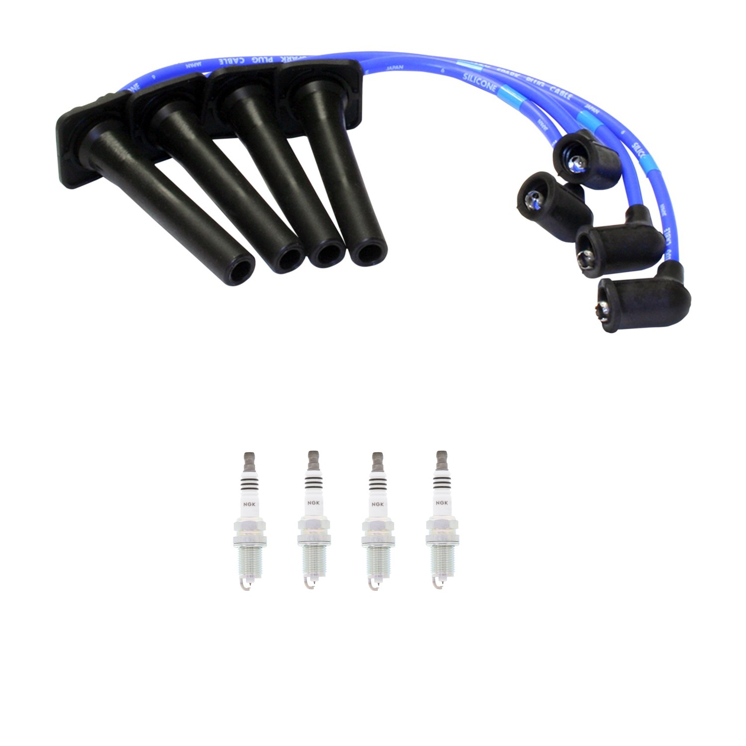 NGK 7mm Wire Set 4 Ruthenium Spark Plug Kit For Mazda Protege 1.8 4L W/0.044 Gap