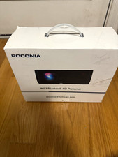 Roconia Q6 1080p LCD Projector WiFi Bluetooth HDMI/USB Speakers Portable White
