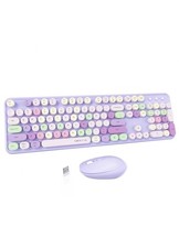 Wireless Keyboard and Mouse Combos, UBOTIE Colorful Gradient PURPLE RAINBOW