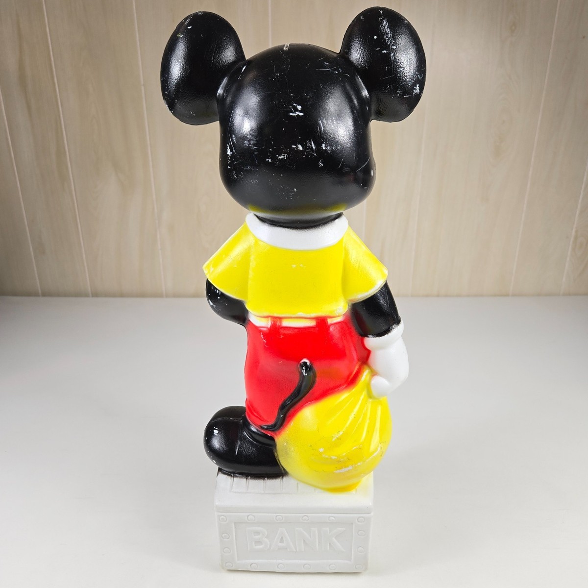 Transogram Mickey Mouse Blow Mold Large Coin Bank 18
