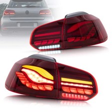 VLAND OLED Sequential Red Taillights Assembly Compatible for Golf 6 MK6 & Golf R