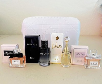 Dior Sauvage EDT J Adore Miss Dior EDP Essence Mini Perfume Bag Pouch Gift Set