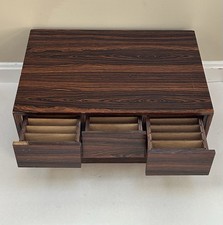 VINTAGE TEAC 4 Drawer Faux Wood Grain Rosewood Cassette Tapes Storage Box 78