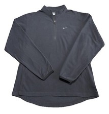 Nike Therma-Fit Men's 1/4 Zip Pull Over Black/Gray Size Large Long Sleeve Fleece