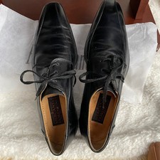 Vintage Italian Leather Franco Vanucci Mens 8.5 Black Oxford Shoes
