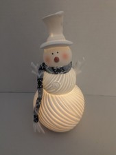 Snowman With Scarf Table Light-Up Holiday Decor 10"
