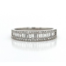Ladies 14K White Gold 0.70 CT Diamond Wedding Band Ring Size 6.75