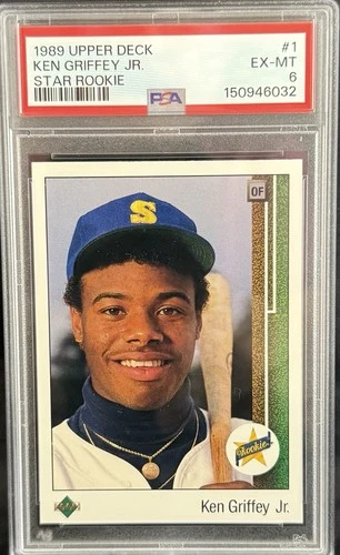 1989 UPPER DECK KEN GRIFFEY JR. #1 ROOKIE (RC) PSA 6 EX-MT (A)