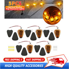 5x Amber Led Cab Roof Marker Lights Kit For 99-16 Ford F250 F350 F450 Super Duty