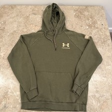 Under Armour Freedom Hoodie Mens Medium Green Pullover Sweatshirt Flag Logo