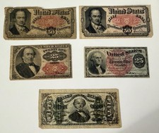 Civil War Era Fractional Currency 5-Note Lot
