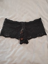 Baci Black Lace Boyshort Panty Size Medium