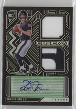 2021 Obsidian Rookie Jersey Ink Electric Etch Green 30/50 Davis Mills Auto 15r3