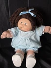 VTG Cabbage Patch Kids DOLL Dark Brown Single Pony Eyes TOOTH Clothes Shoes LOT