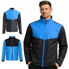 Herren Stretch Wasserdicht Jacke Island Gr&uuml;n Regen Mantel Softshell Golf Sport