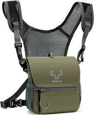 Binocular Harness Chest Pack: Bino Case with Magnetic Lid and Rain Cover for Hun