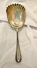 Dominick & Haff Bead Sterling Silver Pierced Bon Bon Spoon – Shell Bowl – c.1890