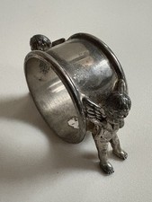Antique Silverplate Napkin Ring with Cherub Figure &ndash; Vintage Tableware