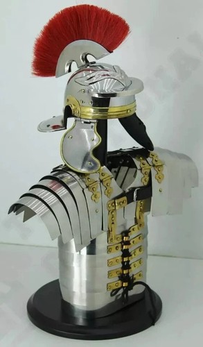 Roman Lorica Segmentata Armor with Attached Roman Cingulum Belt Centurion Helmet - Picture 3 of 8