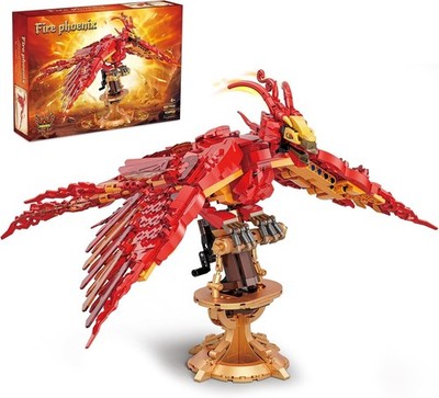Feuer Phönix 938PCS Baustein Set Mythisches Vogel Spielzeug Modell für Kinder & Erwachsene