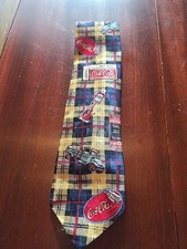 Coca Cola Men  s 100 SILK Tie Made in USA Retro W Old Bottles And Cases 4" Wide
