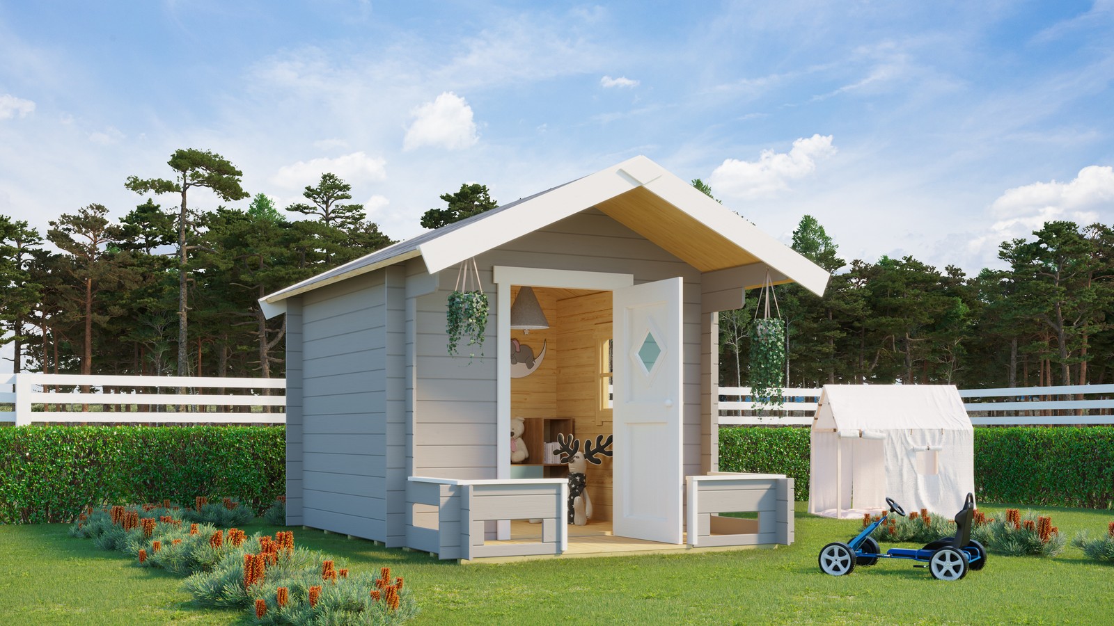 LASITA MAJA Kinderspielhaus »Pinoccio«, BxHxT: 219 x 188 x 270 cm, blau - Image 3
