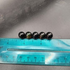 Lot Of 5 Black Purple Vaseline Glass Uranium Glass Marbles Uv Glow